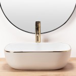 Накладной умывальник Rea Belinda Gold Edge